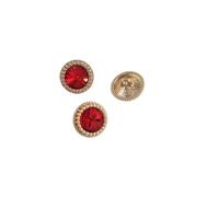Boutons mercerie Boutons ronds en strass 12,5/15/18/21 mm, décoration de bijoux, boutons métalliques dorés for vêtements, accessoires couture, bricolage pour Bricolage(Red gold,21mm 6pcs)