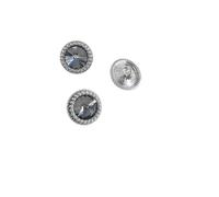 Boutons Mercerie Boutons ronds en strass 12,5/15/18/21 mm, décoration de bijoux, boutons métalliques dorés for vêtements, accessoires de couture, bricolage(Grey silver,21mm 6pcs)