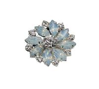 Boutons mercerie Lot de 5 boutons plats en métal plaqué argent avec strass brillants 27 mm, accessoires décoration for vêtements et nœuds couture pour Bricolage(Color 38)