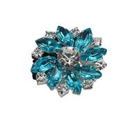 Boutons mercerie Lot de 5 boutons plats en métal plaqué argent avec strass brillants 27 mm, accessoires décoration for vêtements et nœuds couture pour Bricolage(Color 28)