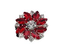 Boutons mercerie Lot de 5 boutons plats en métal plaqué argent avec strass brillants 27 mm, accessoires décoration for vêtements et nœuds couture pour Bricolage(Color 01)