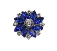 Boutons Mercerie Lot de 5 boutons plats en métal plaqué argent avec strass brillants de 27 mm, accessoires de décoration for vêtements et nœuds de couture(Color 09)