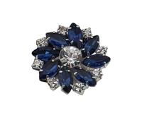 Boutons Mercerie Lot de 5 boutons plats en métal plaqué argent avec strass brillants de 27 mm, accessoires de décoration for vêtements et nœuds de couture(Color 19)