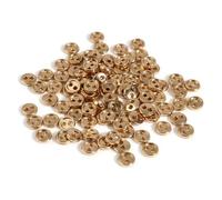 Boutons mercerie Lot de 50 mini boutons métalliques 3/4/5 mm for boucles rondes à 2 trous, for la fabrication cartes, le scrapbooking, couture pour Bricolage(Light gold color,4.0mm)
