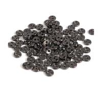Boutons mercerie Lot de 50 mini boutons métalliques 3/4/5 mm for boucles rondes à 2 trous, for la fabrication cartes, le scrapbooking, couture pour Bricolage(Metal,4.0mm)