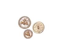 Boutons mercerie Lot de 6 boutons décoratifs en métal forme d'abeille for femme, for manteau, pull, robe, chemise, exquis, faits à la main pour Bricolage(White,18mm-6pcs)