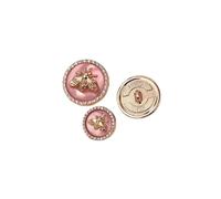 Boutons Mercerie Lot de 6 boutons décoratifs en métal forme d'abeille for femme, for manteau, pull, robe, chemise, exquis, faits à la main(Pink,18mm-6pcs)