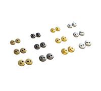 Boutons métalliques à deux trous en bronze de 3 à 8mm, Argent, 8mm-10 pièces
