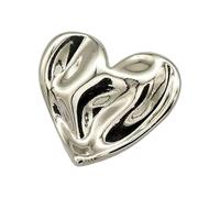 Boutons métalliques en forme de cœur de 15 à 23mm pour pulls et manteaux, Argent, 23mm-6 pièces