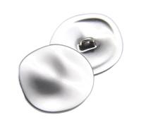 Boutons métalliques irréguliers 25mm/30mm, boutons à coudre, Argent, 30mm 6 pièces