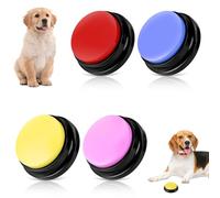Boutons pour Chien Buzzers Answer,4 Couleurs Bouton De Conversation Enregistrables avec Fonction LED Ressources D’Apprentissage Réponse Buzzers pour Formation Chien Chat Jeux Maison
