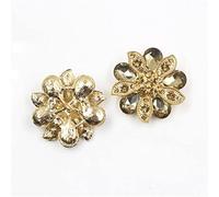 boutons pour la couture, 10 pièces 30/36 mm bouton strass en métal for accessoires de décoration de manteau de pull-noir, 30 mm (Color : Gold, Size : 30mm)