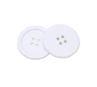 Boutons Pour L'Artisanat Lot de 100 boutons ronds en résine noire/blanche/multicolore, 4 trous, for vêtements Pour Les ActivitéS(White)