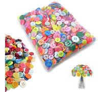 Boutons pour loisirs créatifs, lot de 1000 boutons en résine de couleurs et tailles assorties, boutons ronds pour arts créatifs, tricot, couture, cardigans, bricolage, fait main (9 mm-13 mm)