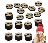 Boutons pour pompons pour chapeaux | Bouton à pompons en bois au crochet | Porte-pompons, outil de fixation de bonnet tricoté pour bonnets en tricot, tuques, fixation de boules de pompons