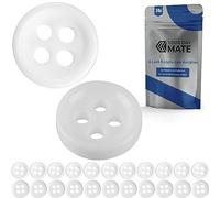Boutons pour vêtements, 24 pièces, 4 trous, Ø 11,4 mm, en blanc, en polyester, taille 18L, Boutons en résine pour veste, manteau, chemise, polo, œil DIY en résine, attache pour jeans à enfiler