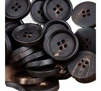 Boutons pour vêtements Lot de 6 boutons costume printemps-été en corne, trou carré, marron foncé, brillant, mat, for veste, manteau, accessoires couture, pardessus, tricot(Brown,22.3mm (6pcs))