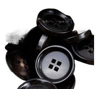 Boutons pour vêtements Lot de 6 boutons costume printemps-été en corne, trou carré, marron foncé, brillant, mat, for veste, manteau, accessoires couture, pardessus, tricot(Brown,24.5mm (6pcs))