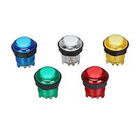 Boutons poussoirs 5 pièces, Boutons de Jeu éclairés par LED, Micro-Interrupteur Professionnel avec Contacts plaqués Or, Conception à Visser Multicolore pour Machine, Consoles en (12V)