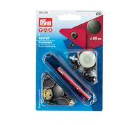 Boutons-press. Anorak 20 mm dessin Spirit argent ant.+outil