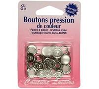 Bouton pression Blanc perle 11 mm - 6 pcs