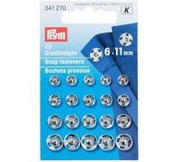 Prym Boutons pression à coudre 6-11 mm Argent