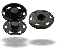 Boutons pression à ressort S à coudre en 8 tailles au choix, inoxydable, matériau de base en laiton, couleur antique (10 pièces - 17 mm)