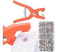 Boutons-Pression Avec Pinces, 100 Pcs Metal, Attaches à Œillets Sans Couture, Kit Avec Pince et Boîte de Rangement