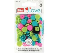 Boutons pression - Color Snaps - Fleur - Multicolore - 12,4 mm - Lot de 21