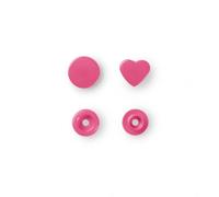 Boutons pression Color Snaps rose vif motif cœur - Prym 393347