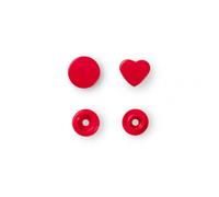 Boutons pression Color Snaps rouges motif cœur - Prym 393338