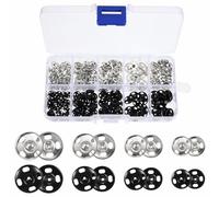 Boutons-pression et attaches, 100 ensembles Boutons pression à coudre Boutons-pression métalliques pour vêtements et sacs Kit de boutons-pression à coudre Ensemble de bricolage pour vêtements et sacs