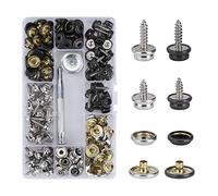 Boutons Pression Fixation, Bateau Coque Snap Bouton Fermeture Kit avec Trousse à Outils Métal Rivet pour Couverture de Bateau Marine Meubles Tente Canapé Voilier (50 Ensemble)