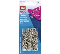 Boutons Pression Jersey Anneau 10mm Argent X20