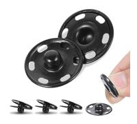 Boutons-pression pour tissu, Boutons-pression, 12 jeux de boutons à coudre en métal 15 25 mm for la couture vêtements et tissus(Black,17mm)