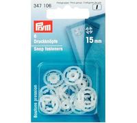Boutons Pression - PRYM - 15 mm - Plastique - Transparent - Lot de 6