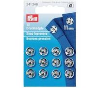 Boutons Pression Prym à coudre Laiton 11mm Noir/Argent 12 pièces Argent
