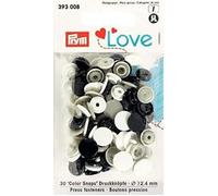 Boutons pression PRYM Love 12,4 mm - marine / gris / blanc, plastique durable pour couture