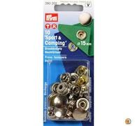 Prym Recharge pour boutons-pression 390202 sans couture 15 mm argenté – 10 boutons