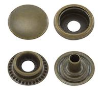 Boutons pression ressort annulaire, en quatre parts, laiton, inoxydable, à partir de 50 pièces (antique, 12,5 mm)
