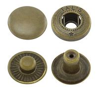 Boutons pression, snaps, ressort en S, quatre parties, acier, à partir de 50 pièces (antique, 12,5 mm)