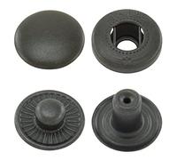 Boutons pression, snaps, ressort en S, quatre parties, acier, à partir de 50 pièces (noir, 12,5 mm)