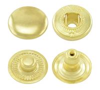 Boutons pression, snaps, ressort en S, quatre parties, acier, à partir de 50 pièces (or, 12,5 mm)