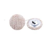 Boutons recouverts de tissu, Boutons de couture ronds recouverts lin multicolores, 30 pièces, 15-30mm, for vêtements bricolage(Khaki White,23MM)