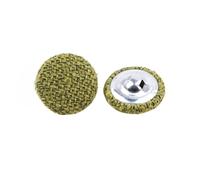 Boutons recouverts de tissu, Boutons de couture ronds recouverts lin multicolores, 30 pièces, 15-30mm, for vêtements bricolage(Green,18MM)