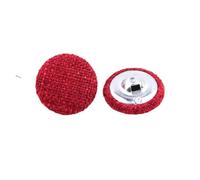 Boutons recouverts de tissu, Boutons de couture ronds recouverts lin multicolores, 30 pièces, 15-30mm, for vêtements bricolage(Red,25MM)
