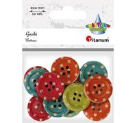 Boutons ronds en bois 12pcs mix