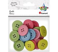 Boutons ronds en bois 25pcs mix