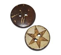 Boutons ronds en coquille de noix coco, accessoires couture, boutons décoratifs bois for vêtements, 2 trous, 15 pièces, 30, 50, 20mm Pour La Couture(15 pieces)