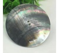 Boutons ronds en nacre noire naturelle à 2 trous, à dos plat, pour chemise, costume, pull, couture, artisanat, scrapbooking, accessoires - 1 pièce, noir - 40 mm